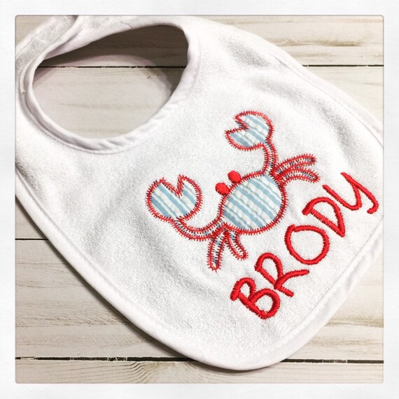 Crab Bib / Personalized Crab Baby Bib / Custom Crab Bib / Crab 1st birthday bib / Maryland Baby Bib / Smash Cake Bib