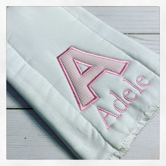 Baby Girl Burp Cloth / Seersucker Baby Burp Cloth / Personalized Burp Cloth / Baby Girl Shower Gift