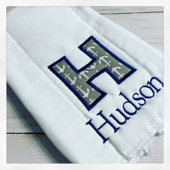 Anchor Burp Cloth for Baby Boy / Nautical Baby Gift / Sailing Baby Gift / Boat Baby Gift / Coast Guard Baby Gift