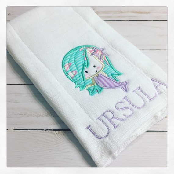 Mermaid Burp Cloth / Mermaid Baby Gift / Personalized Mermaid Baby Girl Burp Cloth / Custom Mermaid Baby Gift