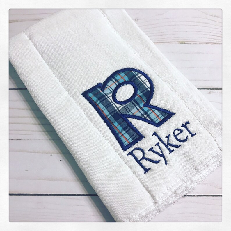Plaid Baby Burp Cloth Personalized Baby Boy Burp Cloth Baby Etsy