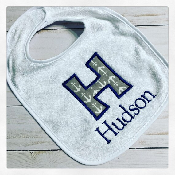 Anchor Baby Bib / Nautical Baby Bib / Coast Guard Baby Bib / Nautical 1st Birthday Bib/ Anchor First Birthday Bib / Smash Cake Bib