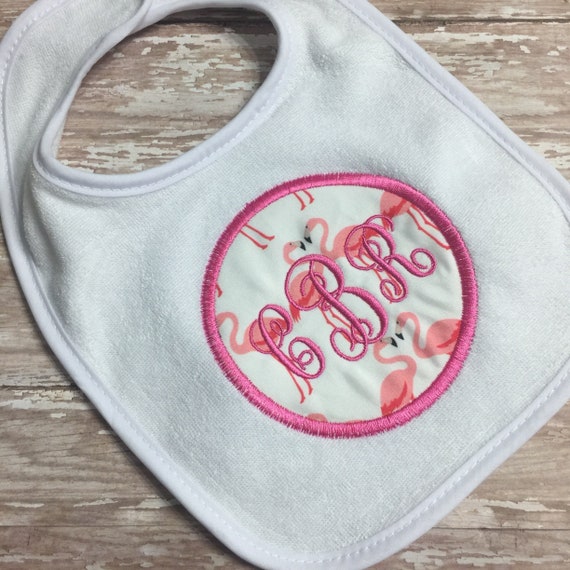Flamingo Baby Bib / Personalized Flamingo Bib / Flamingo Baby Gift / Flamingo First Birthday Bib / Smash Cake Bib