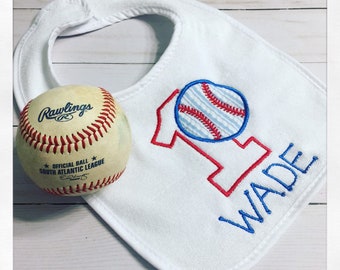 Baseball bib / Baseball first birthday bib / Personalized Baseball Bib / Custom baseball bib / Smash Cake Bib