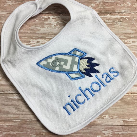 Rocket Baby Bib / Rocket Bib / outer space Bib / Astronaut first birthday bib / Rocket Smash Cake Bib