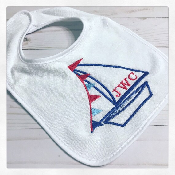 Boat Baby Bib / Nautical Baby Bib / Sailboat Baby Bib / Nautical 1st Birthday Bib / First Birthday Bib / Smash Cake Bib