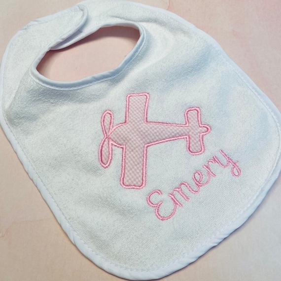 Airplane Baby Bib / Airplane Bib / Antique Airplane Bib / Airplane Birthday Bib / Airforce Baby Gift / Pilot Baby Gift