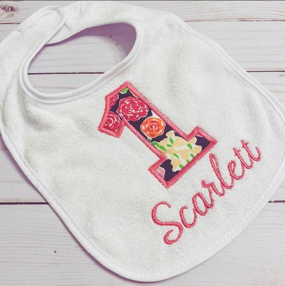 Personalized 1st Birthday Bib / Custom Birthday Bib / Embroidered First Birthday Bib / 1st Birthday Party / Smash Cake Bib