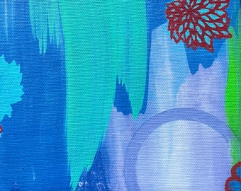 Blue Kimono 3 giclee print mounted on 6 x 6 canvas art gift mix and match