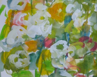 Spring has Sprung ll original abstract flower painting on paper