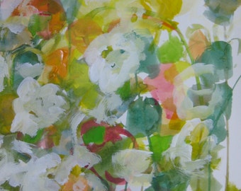 Spring has Sprung  l original abstract flower painting on paper