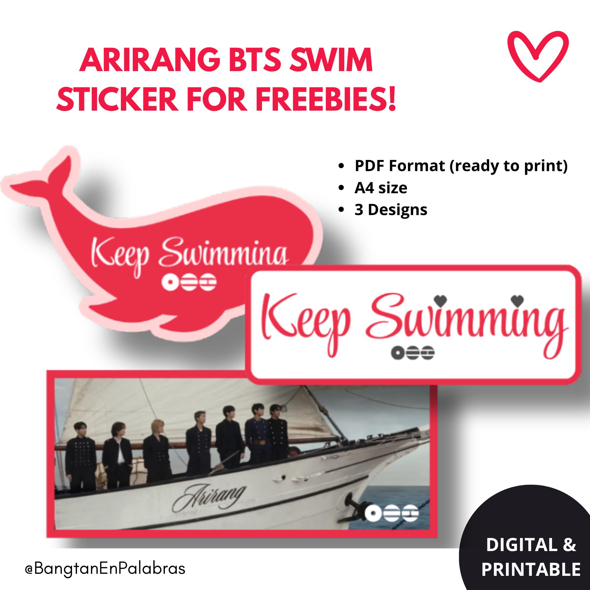 SWIM BTS | ARIRANG | Printable Stickers | Freebies | Kpop Fanmade