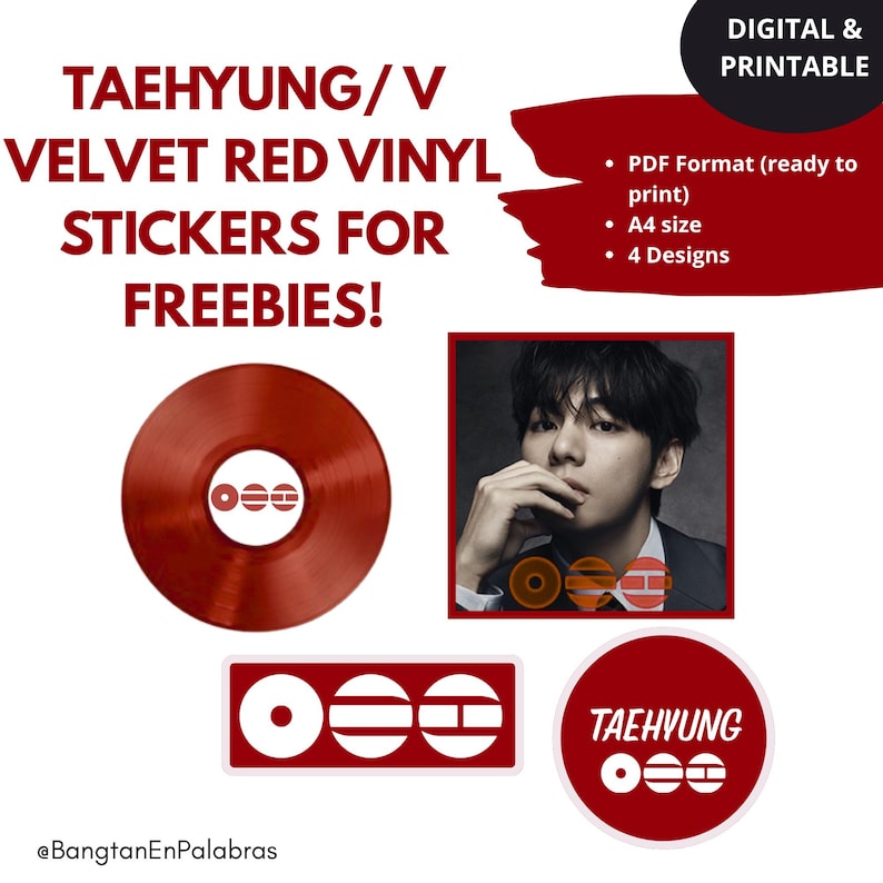 Red Velvet Sign Taehyung ARIRANG | Red Velvet Vinyl Inspired Stickers | Kpop Fanmade - Etsy
