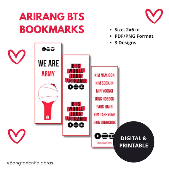 ARIRANG BTS ARMY | Bookmarks - Etsy