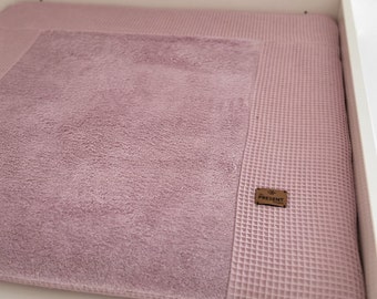 Changing mat, changing pad with cover waffle pique lilac