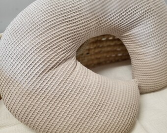 Nursing pillow made of 100% waffle pique removable cover