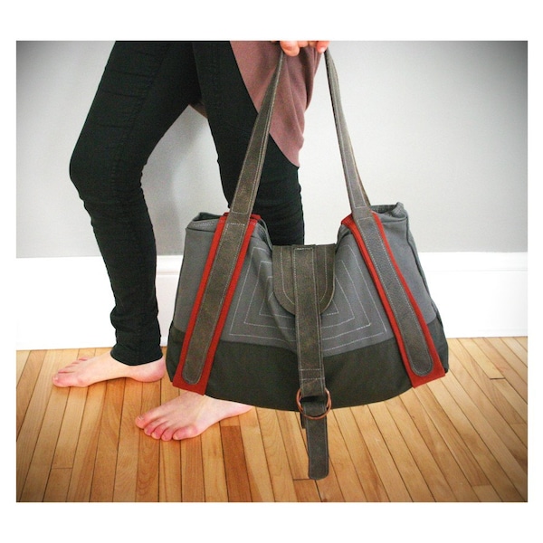 Souk-Canvas And Leather Tote-Custom for Borbor