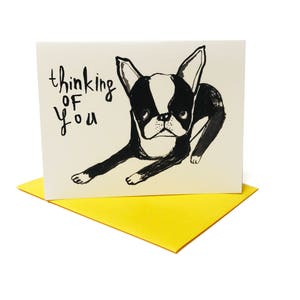 Pensando em você cartão Boston Terrier