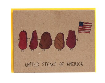 United Steaks of America Greeting Card