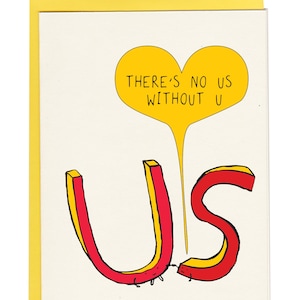 Tarjeta de amor romántica linda "No hay Estados Unidos sin U"