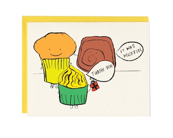 Thank You Muffin baked goods Greeting Card