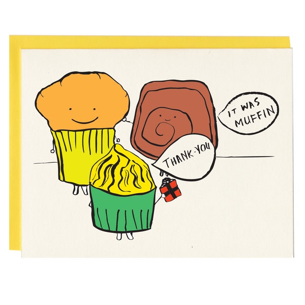 Thank You Muffin baked goods Greeting Card