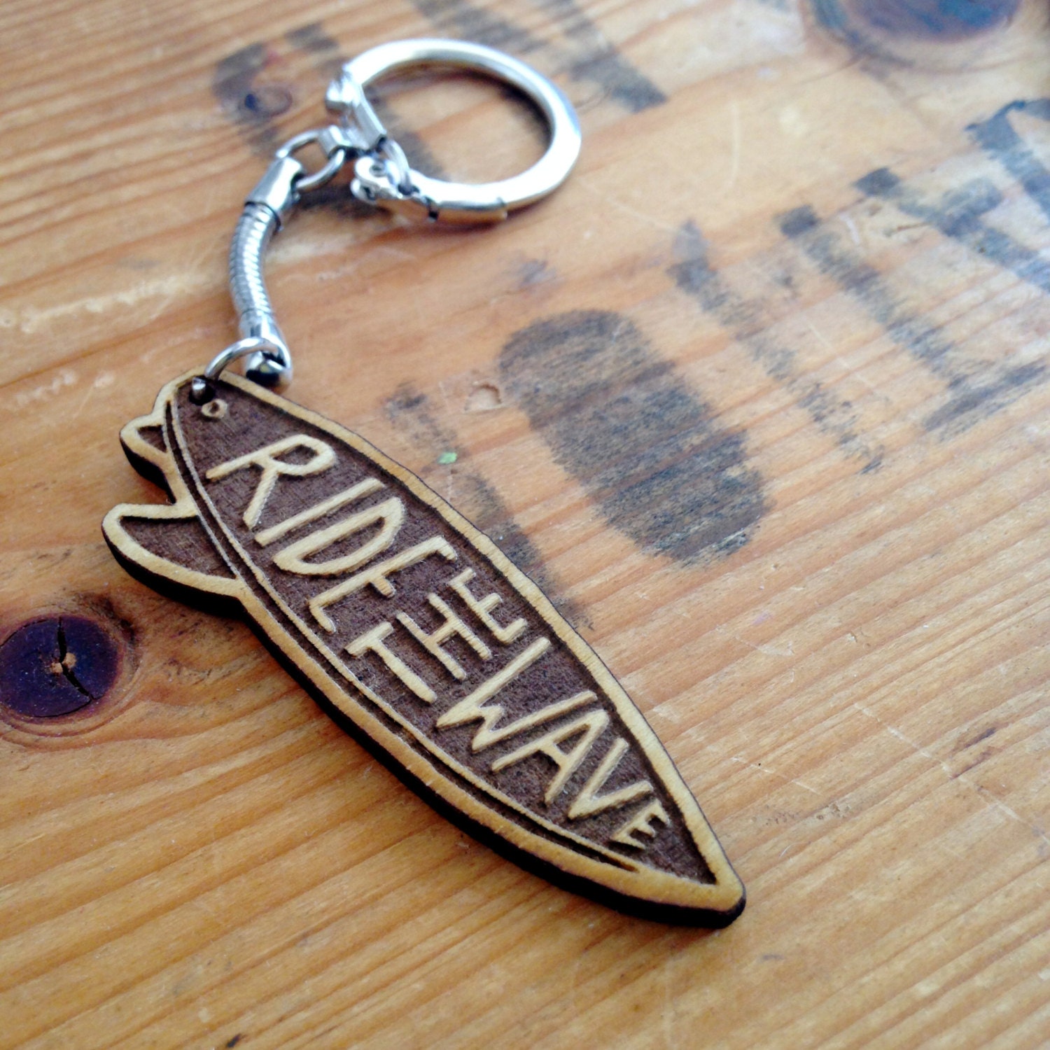 Ride the Wave Surfboard Keychain Gift Etsy