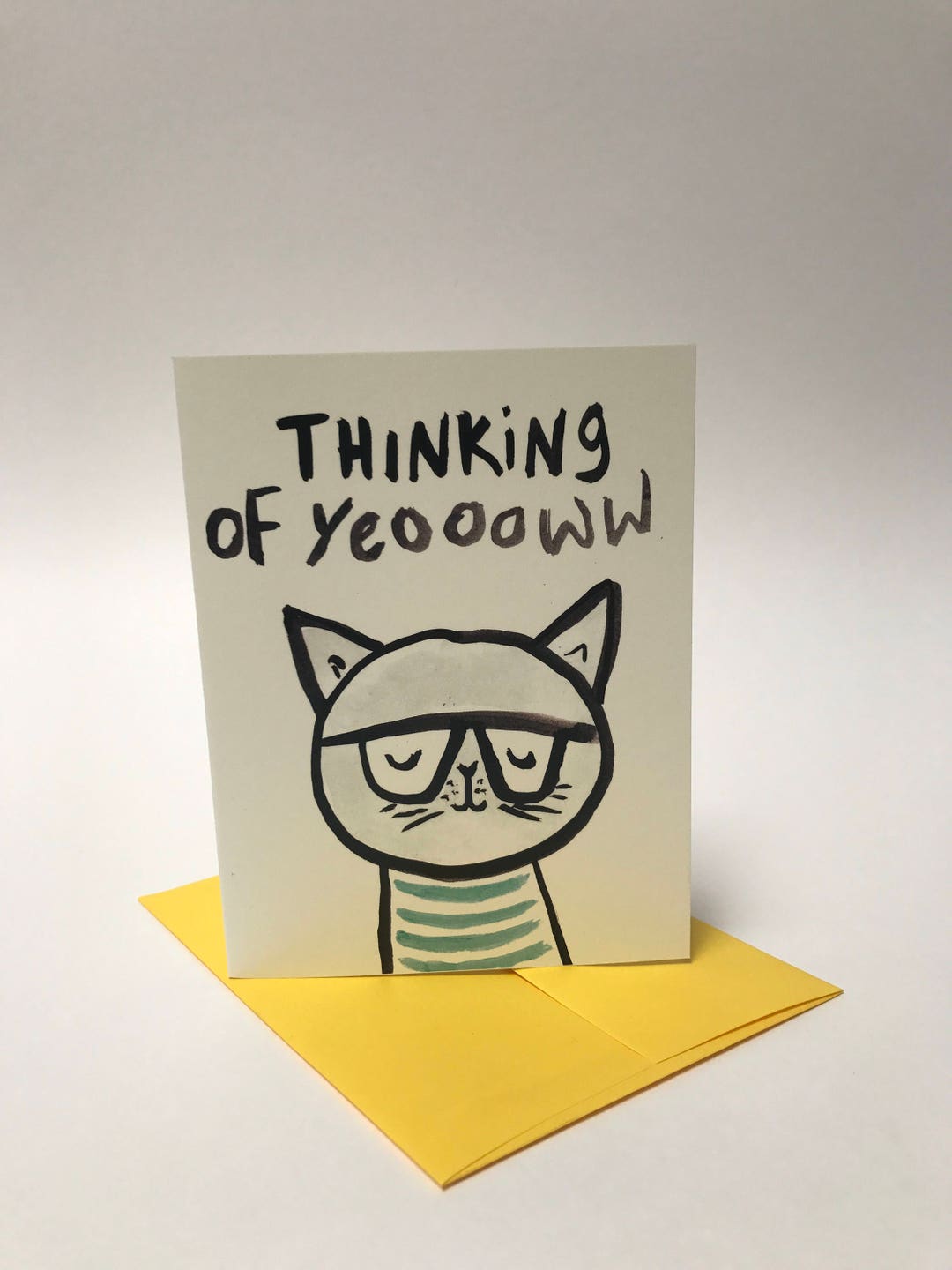 Thinking of You Cat Card Etsy
