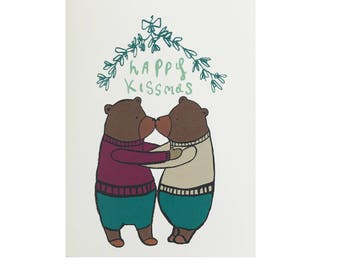 Happy Kissmas Holiday Greeting Card