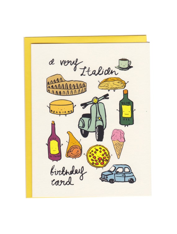 A Very Italian Birthday Card Etsy
