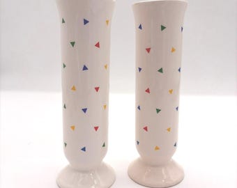 Vintage 1987 FTD Bud Vasen Regenbogen Farben Pride Konfetti Retro