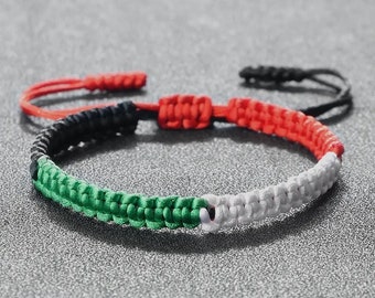 Palestine Braided Wristband, Palestine theme, Palestine colours Perfect Gift for Men Women Children