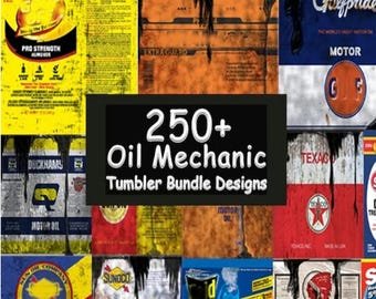 Oil Filter Tumbler Wrap Designs: Car Mechanic Bundle (Digital Download)