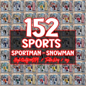 Snowman Football Team Tumbler Wrap Bundle (PNG Digital Download)