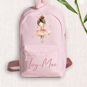 Ballet ballerine danse fille mini sac à dos pastel sac à dos sac bambin maternelle préscolaire changement personnalisé nom personnalisé