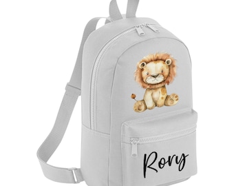 Plecak Lion Circus Safari Mini z personalizacją i imieniem, plecak do przedszkola, torba do szkoły, dla małych dzieci