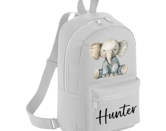 Plecak Elephant Safari Mini z personalizacją i imieniem, plecak do przedszkola, torba do szkoły, plecak dla malucha