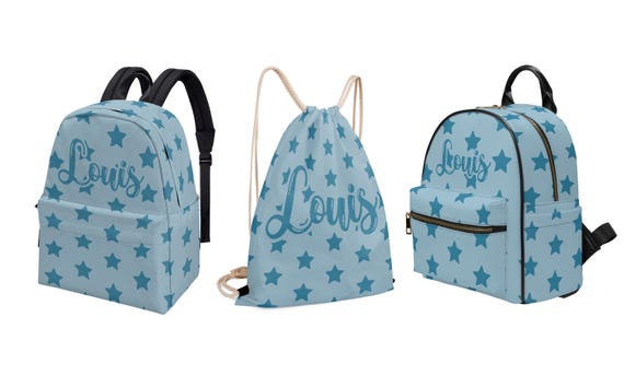 Mochila com estrelas azuis céu, mochila para crianças pequenas
