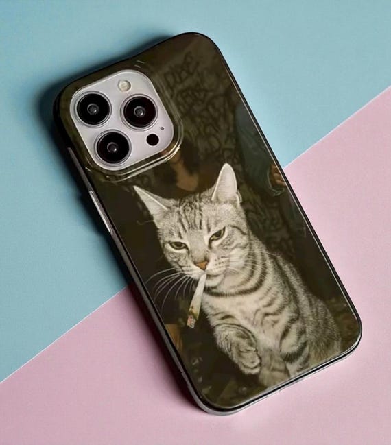 cigarette phone case Aesthetic Smoking Smoke Cat Kitty Cigarette iPhone Case Phone, Custom Case,  Case For iPhone 17 Air 16 16E 15 14 13 12 11 Pro Max Plus XR