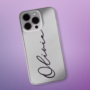 Nombre de la letra clara Ver a través de su caja de cumpleaños para iPhone 15 14 13 12 11 Pro Max Regalo de mujer Cubierta de parachoques de silicona suave 7 8 plus XR XS SE