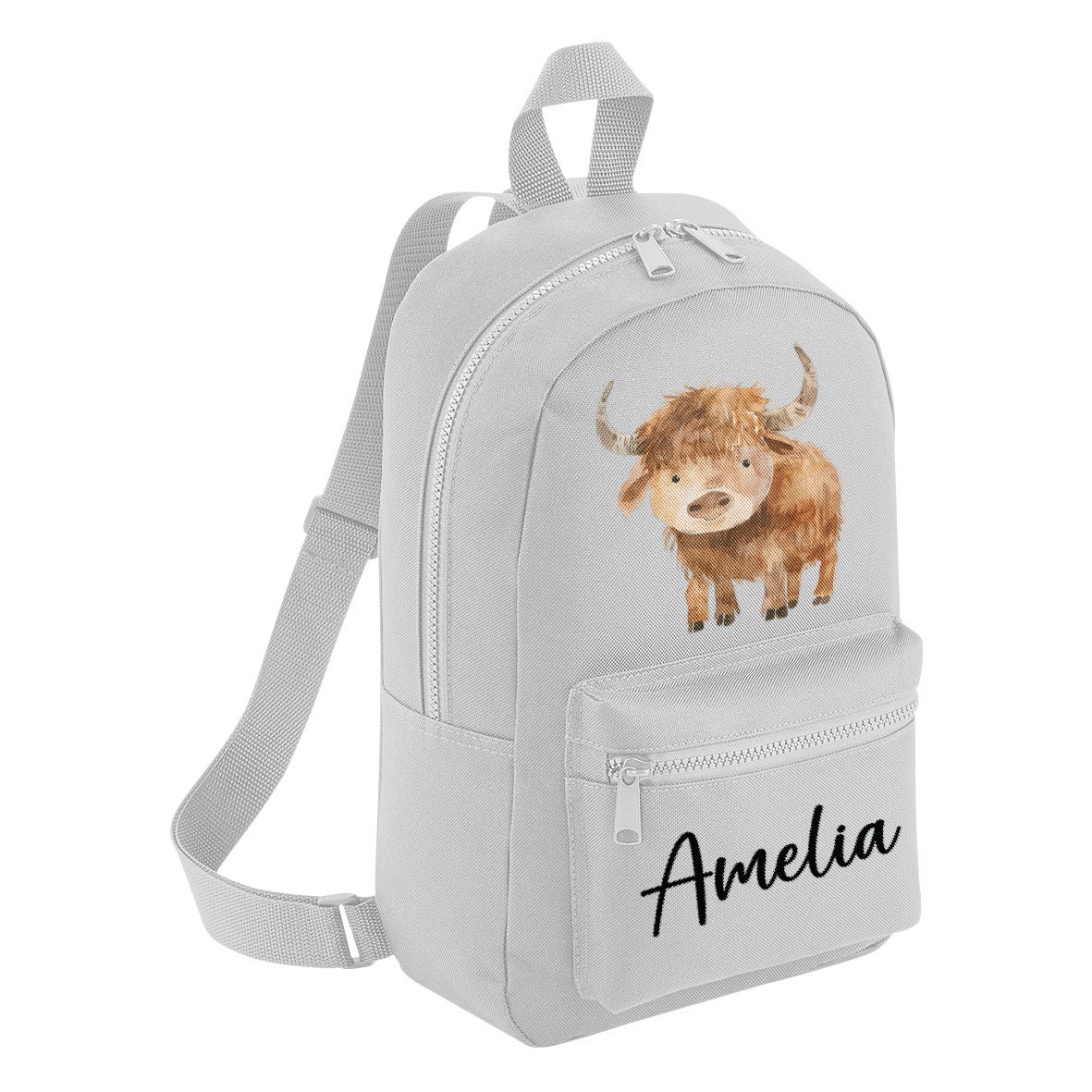 Mochila Infantil Com Rodinhas Animais - Carrinho Escola Creche - Vaca