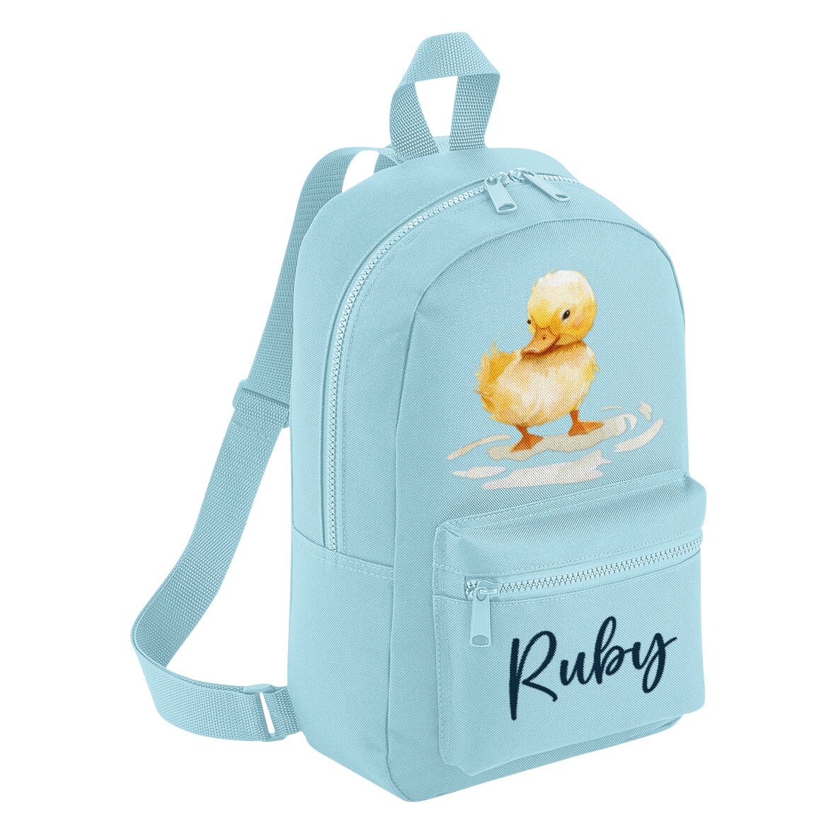 Handmade one of a kind duck canvas backpack Embroidered Duck Backpack: Artisanal Canvas Cottagecore Bag  main image 2
