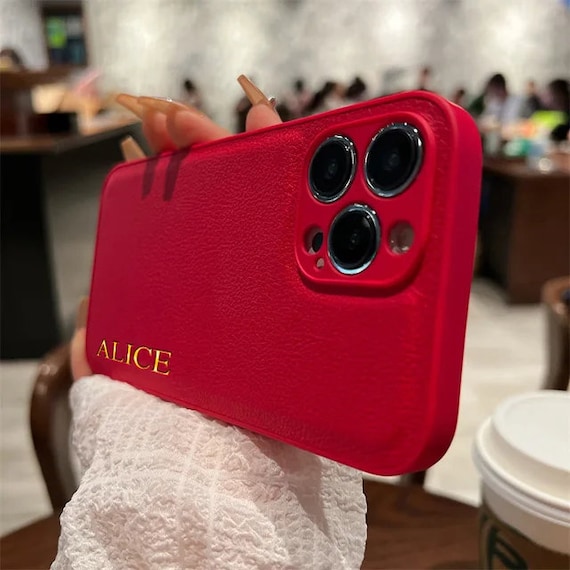 Buy Luxury Red Gold Personalised Case for iPhone 15 14 13 12 11