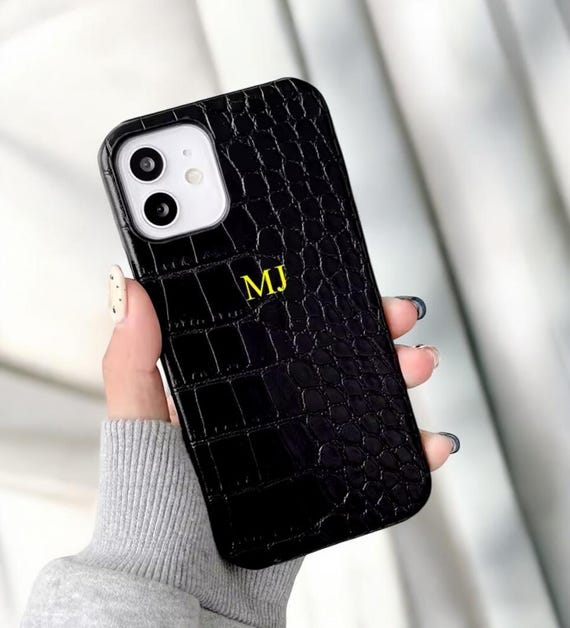 Black Gold, Luxury Crocodile Croc Faux Leather, Case for iPhone