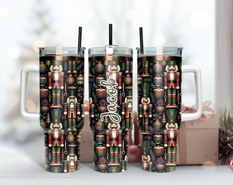 Grüner Nussknacker Thermo-Trinken 40 Unzen Becher, personalisierter Eiskaffee, Edelstahltasse, Thermotasse Trinken für Kaffeeliebhaber Tee