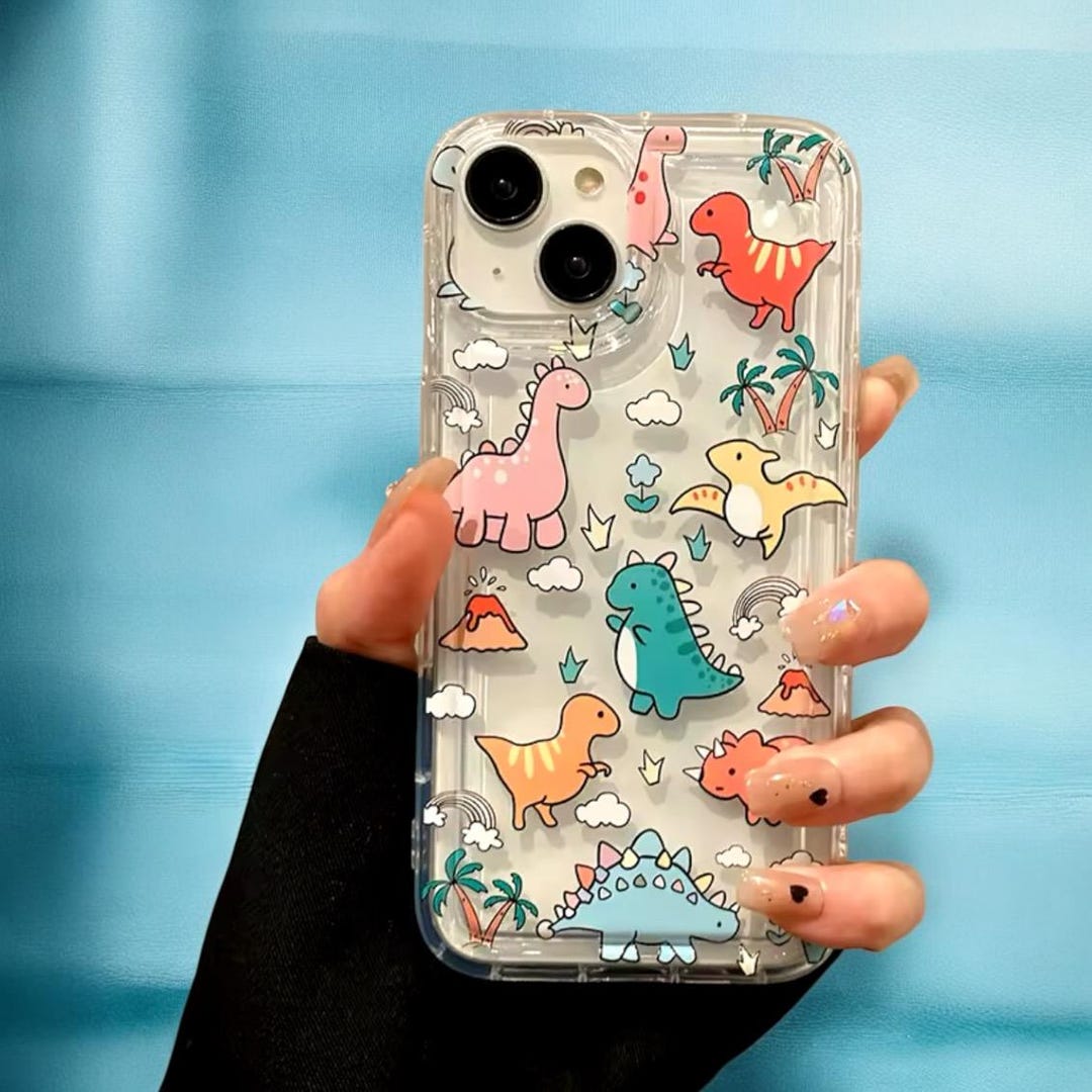 Pastel Rainbow Dinosaur, T-rex iPhone Case, for iPhone 16 15 14 13