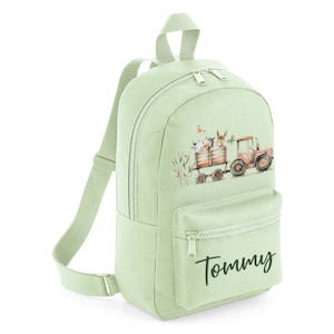 Mini sac à dos personnalisé avec nom personnalisé pour tracteur, ferme, sac à dos pour maternelle, sac d'école, tout-petit