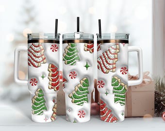 Puffy Weihnachtsplätzchen Thermo-Trinken 40 Unzen Becher, personalisierter Eiskaffee, Edelstahlbecher, Thermobecher Trinken für Kaffeeliebhaber