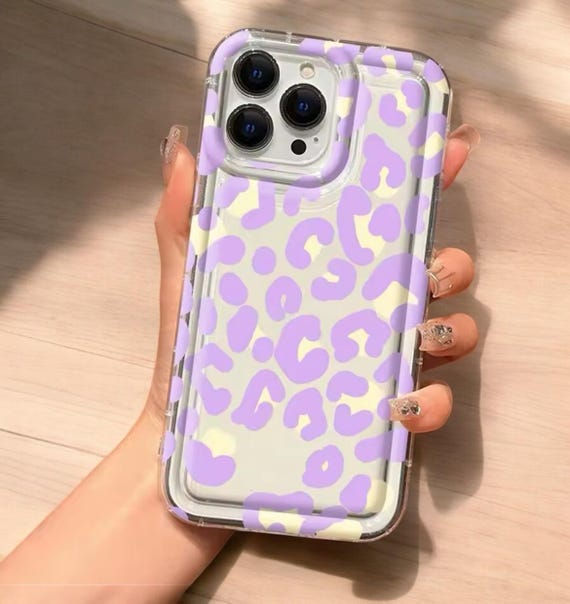 Lilac Purple Leopard Print, Animal Clear iPhone Case for iPhone 16
