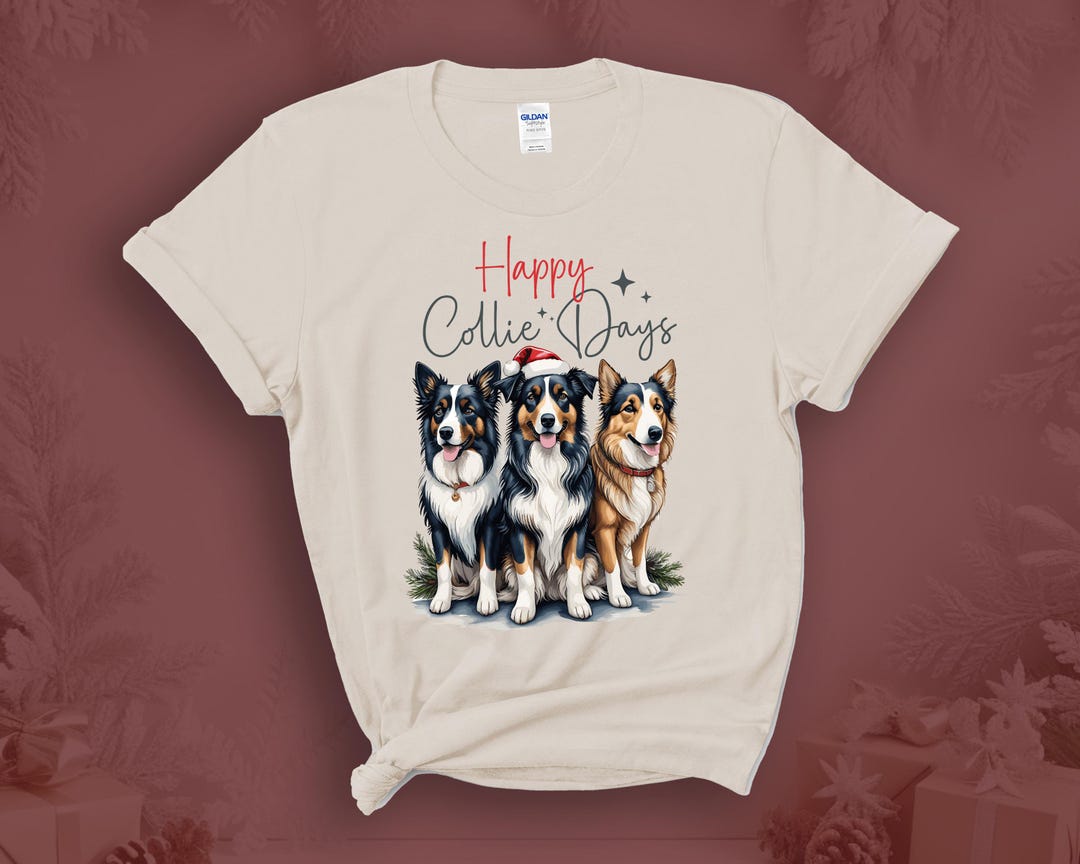 A Border Collie Dog Illustration Mens T-Shirt